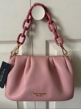 kate spade Pink Leather Shoulder Bag with Chunky Chain Handle